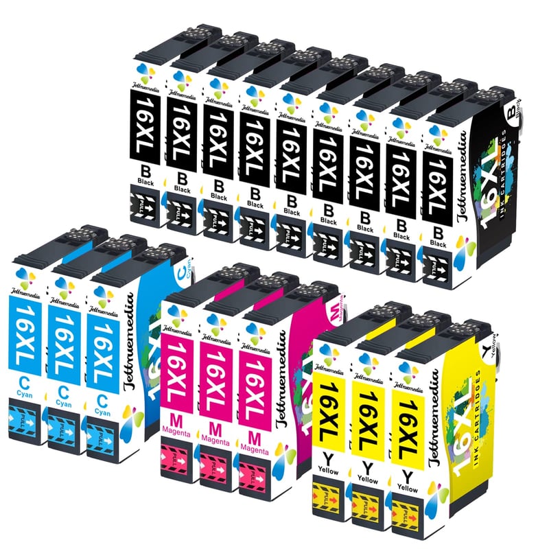 Jettruemedia 16XL sada atramentových kaziet kompatibilných s tlačiarňami Epson 16 XL WF-2630 WF-2760 Workforce