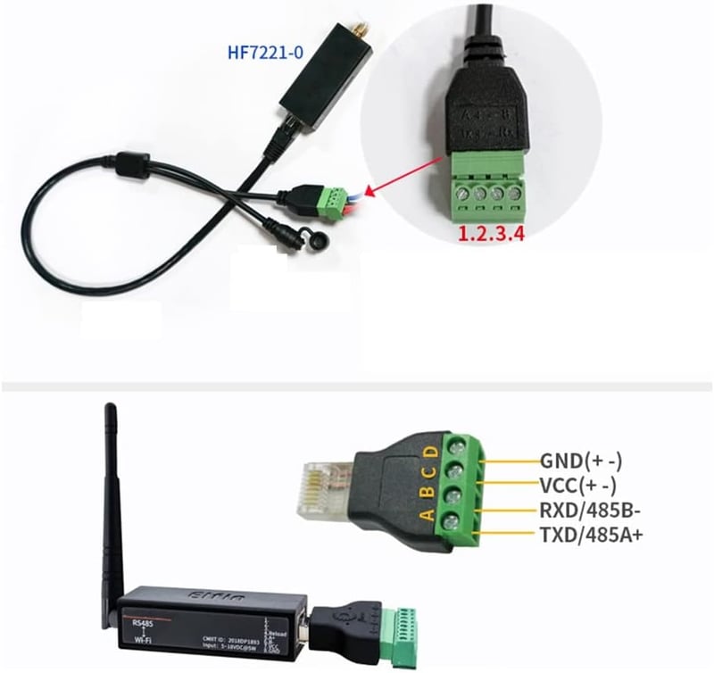 Jevina EW11A-0 RS485-WiFi Konverter Modul - Modbus Protokoll Támogatás, 460800 bps Adatátvitel, Vezeték Nélküli Hálózati Szerver Eszköz Szám