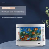 Jevina LED Akvárium Lámpa - Dinamikus Virtuális Óceán Éjszakai Fény, Trópusi Táj Dekoráció, Érintésvezérelt, EU Csatlakozó 5