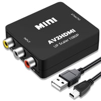 Adaptor RCA la HDMI Jewan, Convertor AV la HDMI 1080P, Plug and Play, compatibil cu PS2/SNES/Xbox/PS4/Wii/DVD/VCR, suport PAL/NTSC, cu cablu de alimentare USB 1