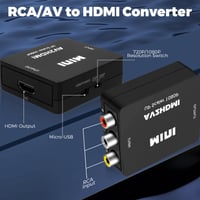 Adaptor RCA la HDMI Jewan, Convertor AV la HDMI 1080P, Plug and Play, compatibil cu PS2/SNES/Xbox/PS4/Wii/DVD/VCR, suport PAL/NTSC, cu cablu de alimentare USB 2