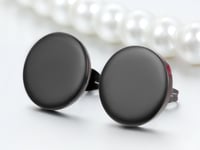 JewelryWe Férfi Fülbevaló Kerek Rozsdamentes Acél Fekete 3-14mm 2