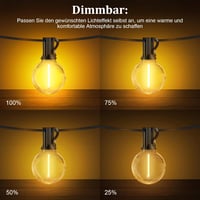 JEYMORKEY 30m LED kültéri fényfüzér távirányítóval, vízálló dimmelhető kerti világítás 4