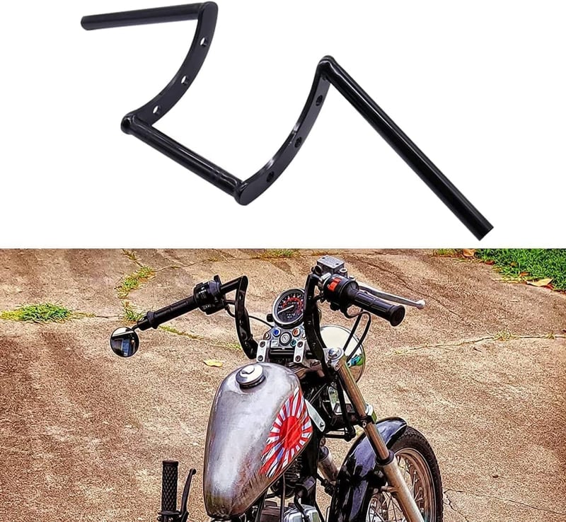 JFG RACING 22mm Z Kormány Drag Custom Bobber Chopper Cruiser Fekete Univerzális