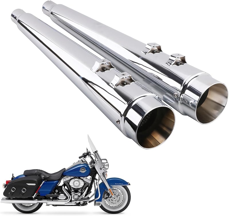 JFG RACING 4 colos kipufogócső króm megafon slipon szilenszer Harley Davidson
