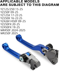 JFG RACING Féklever és Kuplung Yamaha YZ WR Kék 2