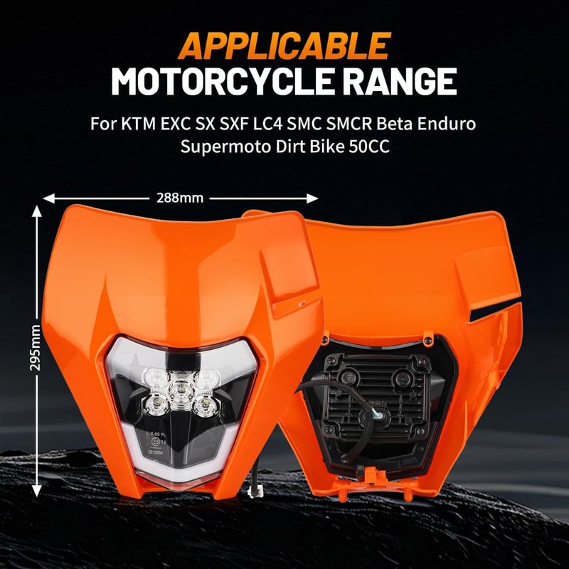 JFG RACING LED motoros fényszóró univerzális narancssárga enduro supermoto