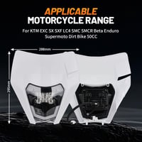 JFG RACING Universal LED Motoros Fényszóró - Fehér, Enduro, Motocross, Dirt Bike 2