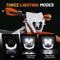 JFG RACING Universal LED Motoros Fényszóró - Fehér, Enduro, Motocross, Dirt Bike 3