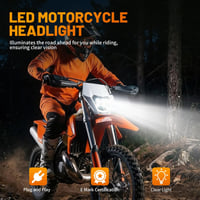 JFG RACING Universal LED Motoros Fényszóró - Fehér, Enduro, Motocross, Dirt Bike 8