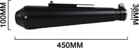 JFG RACING Univerzális Kipufogó Csillapító 1.5"-1.8" Harley Cafe Racer Bobber Triumph Fekete - Black (black-3) 2