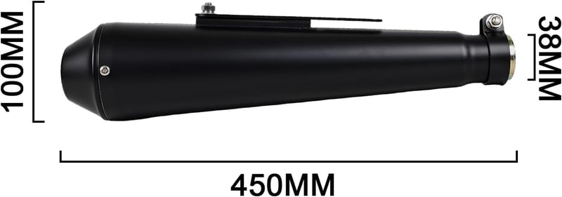 JFG RACING Univerzális Kipufogó Csillapító 1.5"-1.8" Harley Cafe Racer Bobber Triumph Fekete - Black (black-3)