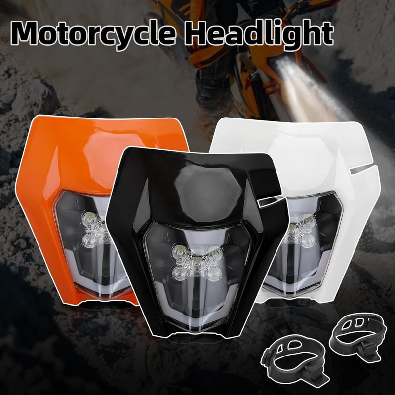 JFG RACING Univerzális Motocross Fényszóró Fekete - Dirt Bike Enduro Supermoto Első Lámpa EXC SX SXF Modellekhez