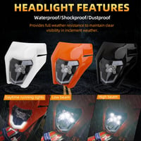 JFG RACING Univerzális Motocross Fényszóró Fekete - Dirt Bike Enduro Supermoto Első Lámpa EXC SX SXF Modellekhez 3