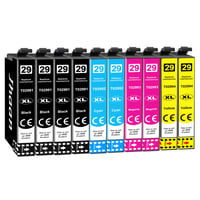 Sada kompatibilných atramentových kaziet Jhaan 29XL pre Epson – 10 ks (4 čierne, 2 azúrové, 2 purpurové, 2 žlté) XP-342 XP-352 XP-432 XP-445 XP-235 XP-255 1