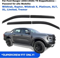JHCHAN Ford Ranger 2023-2026 szélvédő szett, 4 részes füstös akril, öntapadós 8