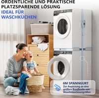JHCHU Mosógép Szárítógép Egymásra Helyezés Kit 45-68cm Állítható Fehér 4