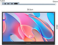 Jhcztrk 15.6" hordozható monitor Full HD 1920x1080 USB-C laptop PC Mac PS5 állvánnyal 4