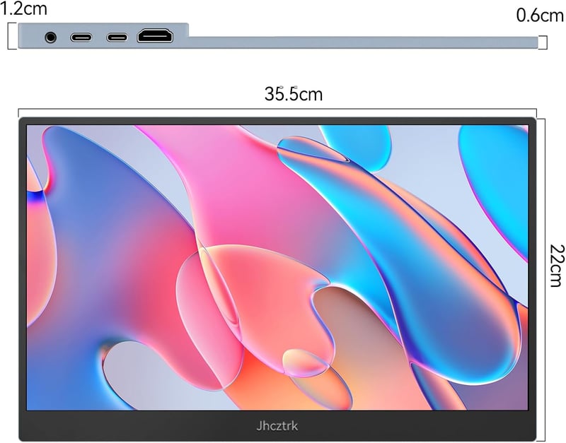 Jhcztrk 15.6" hordozható monitor Full HD 1920x1080 USB-C laptop PC Mac PS5 állvánnyal