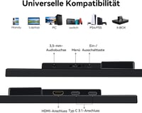 Jhcztrk 18.5" hordozható monitor 120Hz FHD HDMI USB-C gamer kijelző 6