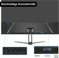 Jhcztrk 24 hüvelykes Full HD IPS PC gaming monitor 75Hz HDMI VGA bezelless LED, VESA fali rögzítés kompatibilis 6