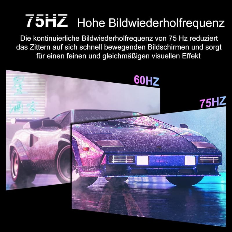 Jhcztrk 24 hüvelykes Full HD IPS PC gaming monitor 75Hz HDMI VGA bezelless LED, VESA fali rögzítés kompatibilis