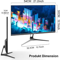 Jhcztrk 24 hüvelykes Full HD IPS PC gaming monitor 75Hz HDMI VGA bezelless LED, VESA fali rögzítés kompatibilis 5