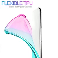 Husă Jhxtech pentru Honor 9X Lite 6,5" cu folie de protecție din sticlă securizată (2 buc.) - Husă de protecție subțire din TPU, rezistentă la șocuri, degrade transparent roz/verde 4