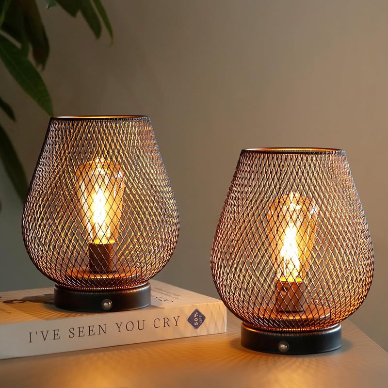 JHY DESIGN Érintésérzékeny Asztali Lámpa 2db, Akkumulátoros LED, Dimmer Funkció
