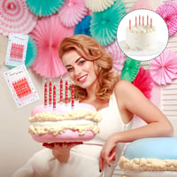 Ji liangli Pixel Lumânare de tort pentru zi de naștere, 24 bucăți, lumânări roșii în stil pixel retro pentru tort, potrivite pentru zi de naștere, nuntă, absolvire, sărbători 5