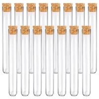 JIADEXIN 15 ks priehľadných skúmaviek so zátkou, plastové, 16x150 mm (16 ml), na DIY projekty, do laboratória, na domáce použitie a party dekorácie 1