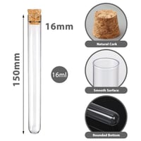 JIADEXIN 15 ks priehľadných skúmaviek so zátkou, plastové, 16x150 mm (16 ml), na DIY projekty, do laboratória, na domáce použitie a party dekorácie 2