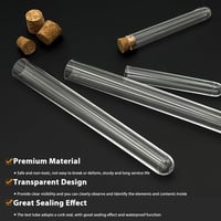 JIADEXIN 15 ks priehľadných skúmaviek so zátkou, plastové, 16x150 mm (16 ml), na DIY projekty, do laboratória, na domáce použitie a party dekorácie 3