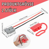 Konektor JiaHeHe Anderson 50A 600V s 30 cm káblom 10AWG, 2 ks konektor na batériu s ochranným krytom na pripojenie nabíjačky 3