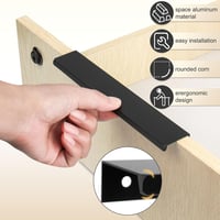 JiangLin set 10 mânere negre pentru mobilă, 300 mm, mâner ascuns pentru dulap 5