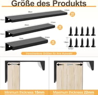 JiangLin set 10 mânere negre pentru mobilă, 300 mm, mâner ascuns pentru dulap 2