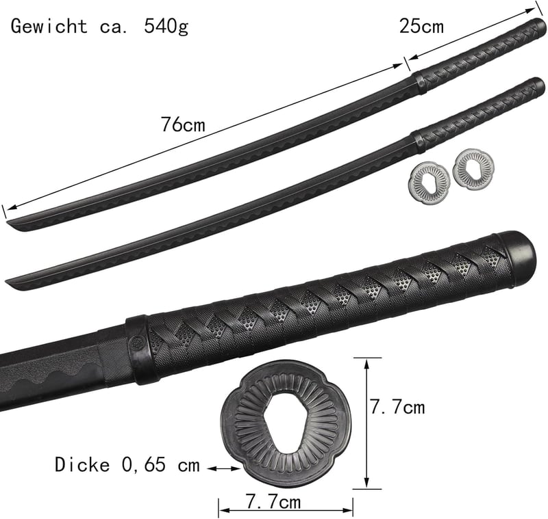Jianxuan Polipropilén Kendo Gyakorló Kard 101cm - Bokken Szamuráj Kard Edzéshez, Ambidextrous Vintage Stílusú Kardvívó Felszerelés Táskával