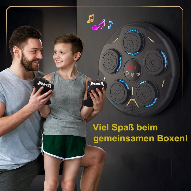 JIAQINGDA LED Zenés Boxzsák Fali Boxozógép Bluetooth Kesztyűvel 9 Sebességgel