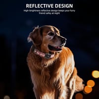 JIARUI AirTag kutyanyakörv IP68 vízálló nagy kutyáknak, reflektív, L méret, rózsaszín 6