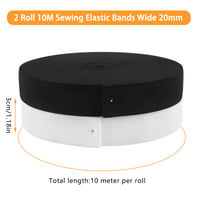 Elastická páska JIASI&JIESY 20 mm – biela/čierna, 2×10 m 2