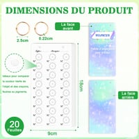 Jiawaggag Card Colorat cu Orificiu, 20 Coli, 18x9 cm, 300g/m², Inel Auriu, Imprimare pe o singură față, pentru carioci, creioane cerate, acuarele și markere 2