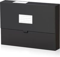 JiaWei Harmonika Irattartó - A4 13 Rekeszes Dokumentumrendező Mágneses Fedéllel, Címkékkel, Extra Erős 2250g/m² Kartonból, Fekete, 250 Lap K 1