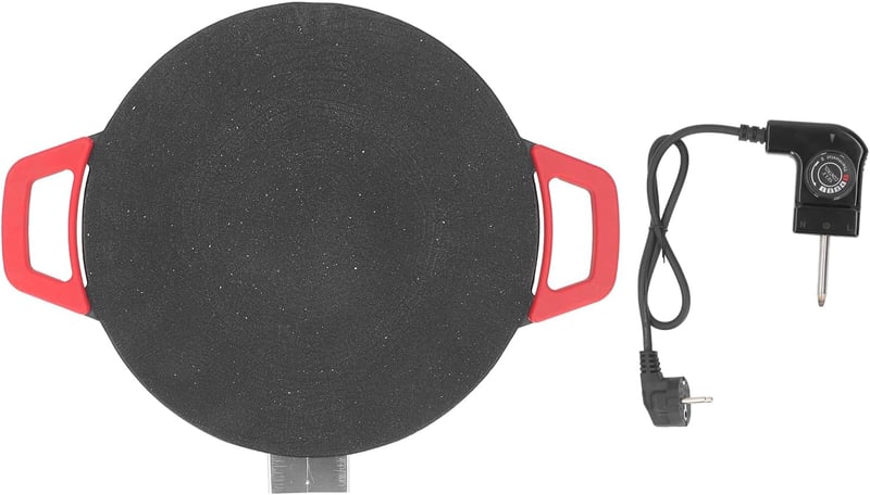 Jiawu elektromos grillsütő 30 cm kerek füles füstmentes BBQ grill serpenyő 5 fokozat