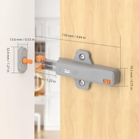 Jiayi Nyomásra Nyíló Szekrényajtó Nyitó Szerkezet 40N - 2 db Szürke Rugós Záróelem Fogantyú Nélküli Konyhaszekrényekhez 6