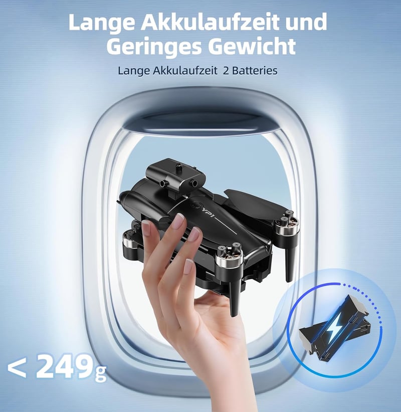 JICICUXI 4K kamerás összecsukható drón gyerekeknek, 2 akkumulátor, magasságtartás, 3D flip