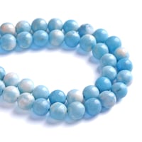 Jiejinyu Prírodný modrý larimar, minerálne krištáľové korálky na výrobu šperkov a DIY náramkov – 8 mm, 45 ks 3