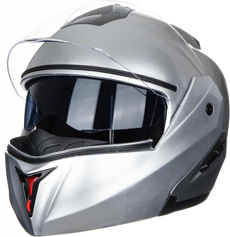 JIEKAI ECE motoros bukósisak flip-up XXL ezüst