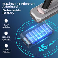 JIGOO C300 akkumulátoros porszívó 400W, 30 kPa, LED kijelzővel, HEPA szűrő 4