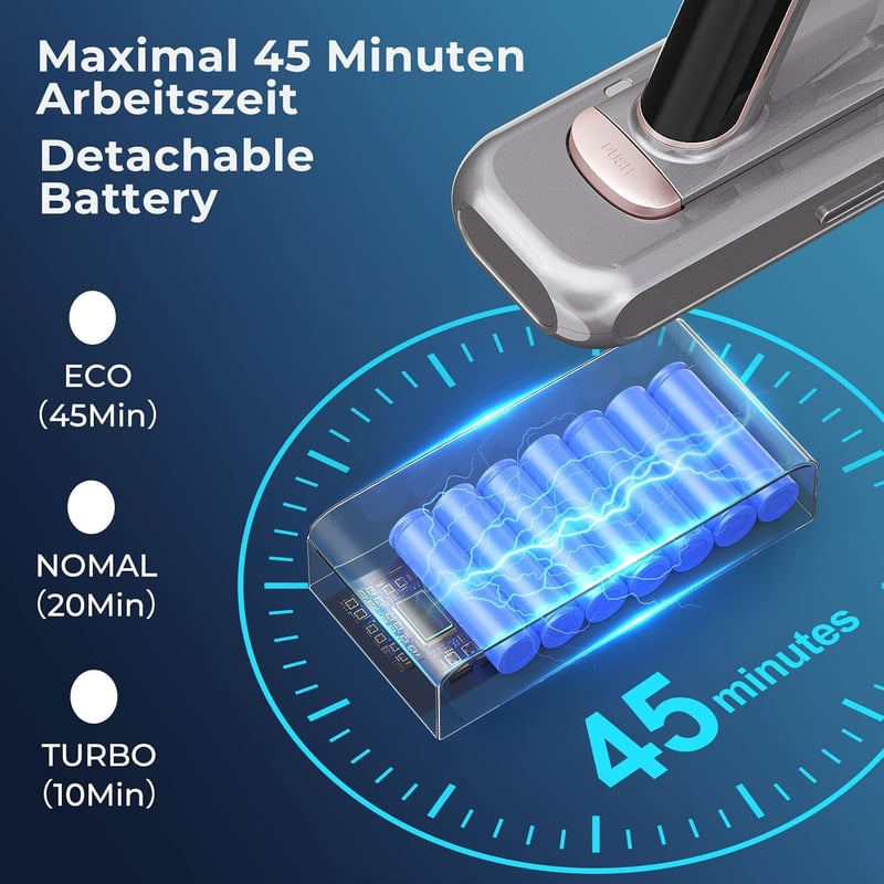 JIGOO C300 akkumulátoros porszívó 400W, 30 kPa, LED kijelzővel, HEPA szűrő