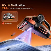JIGOO T600 Ágymatrac Porszívó UV-C Fénnyel, 15Kpa Szívóerő, 700W Dupla Tartály 3